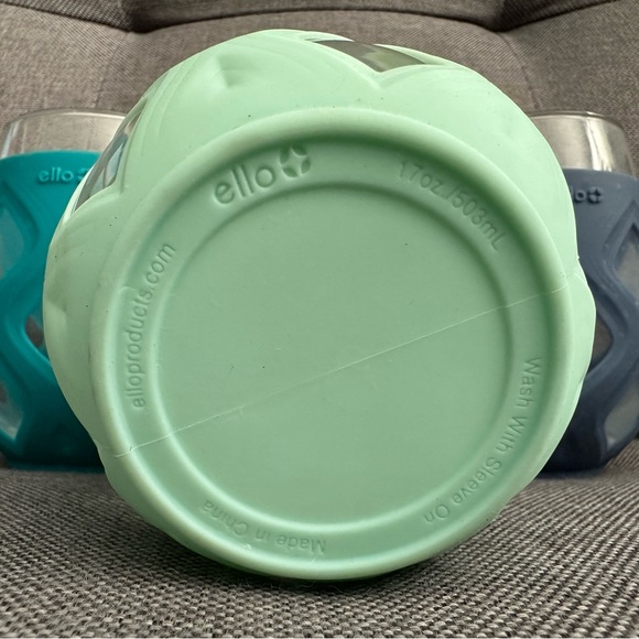 Ello Stemless Wine Glass Set 3 Pack 17oz 502ml | Blue, Green, Teal Silicon - Picture 2 of 2